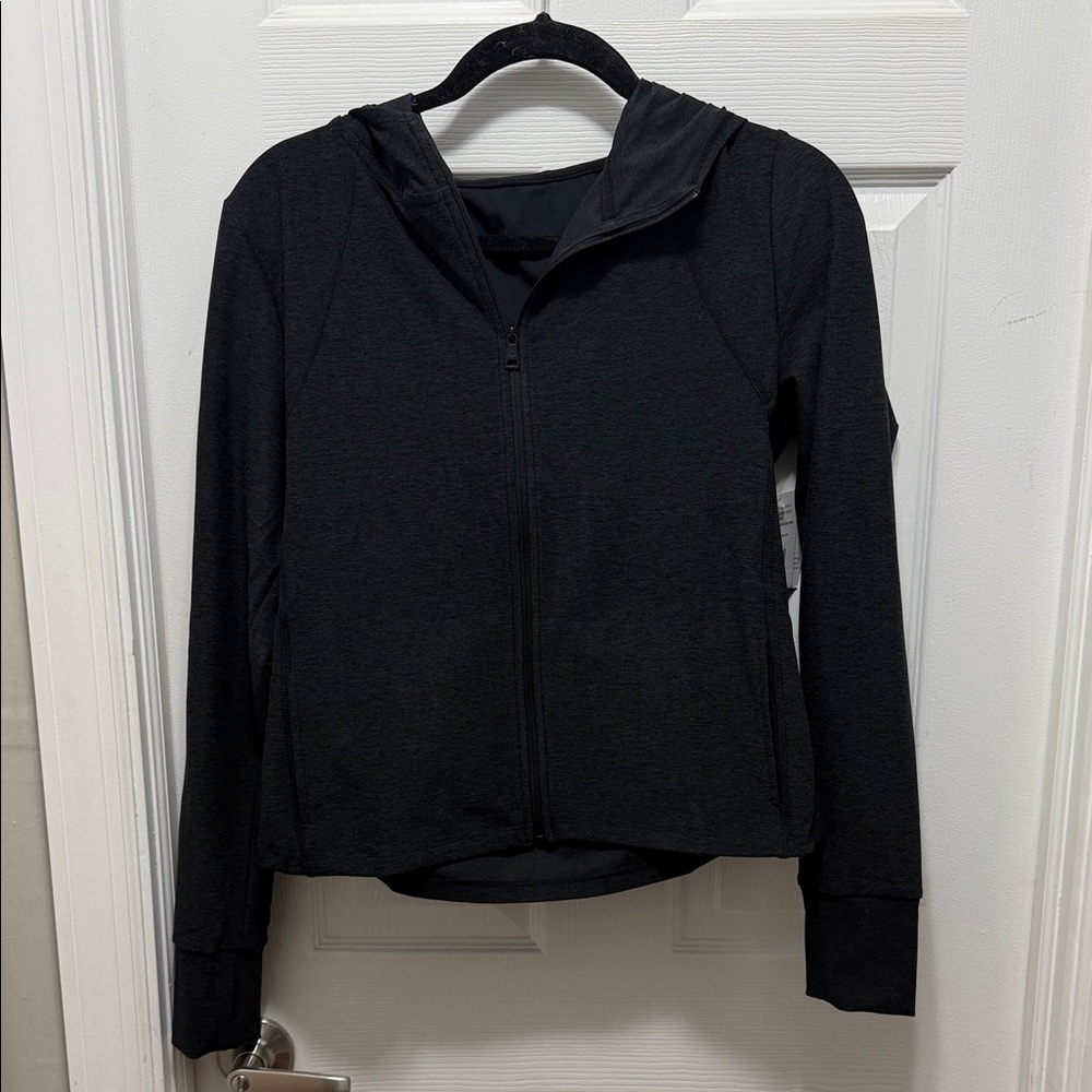 BNWT Beyond Yoga Black Spacedye “High Energy” Zip-Up Hoodie